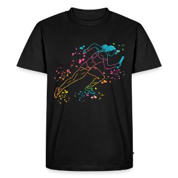 Coureur de relais, Course de relais, Course de relais, Course de relais - T-shirt Premium bio Homme - noir - Devant - Nico (187cm)