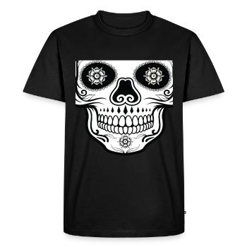 Crâne de mort mexicain Protection buccale - T-shirt Premium bio Homme - noir - Devant - Nico (187cm)