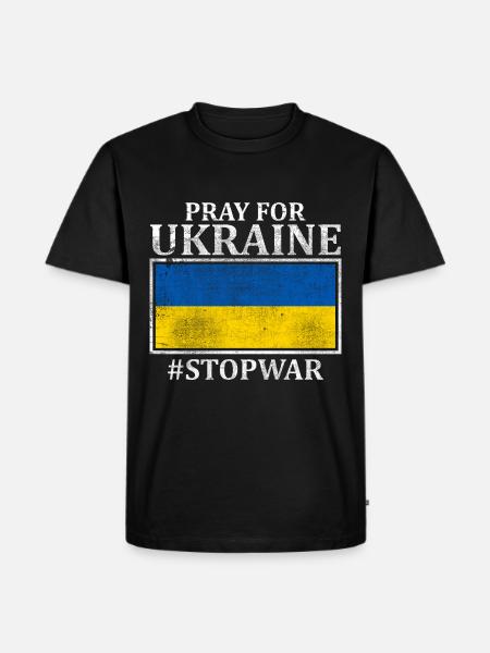 Ukraine War Flag - Men's Premium Organic T-Shirt - black