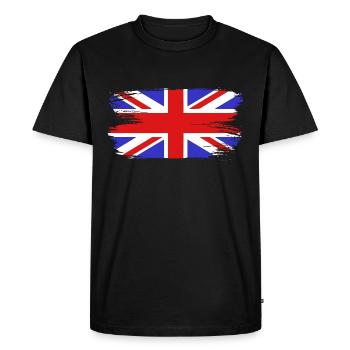 Flag England GB Royaume-Uni - T-shirt Premium bio Homme - noir - Devant - Nico (187cm)