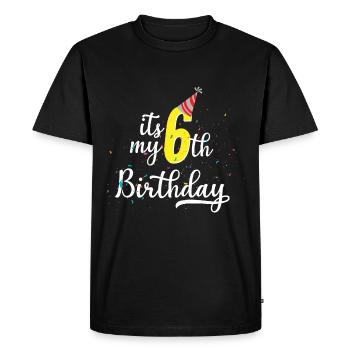6 cadeau d'anniversaire de six ans - T-shirt Premium bio Homme - noir - Devant - Nico (187cm)