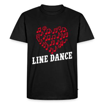 Danse en ligne Danser avec l’amour et le cœur - T-shirt Premium bio Homme - noir - Devant - Nico (187cm)