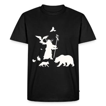 Jeu de rôle fantastique - Druid Silhouettes Design - T-shirt Premium bio Homme - noir - Devant - Nico (187cm)
