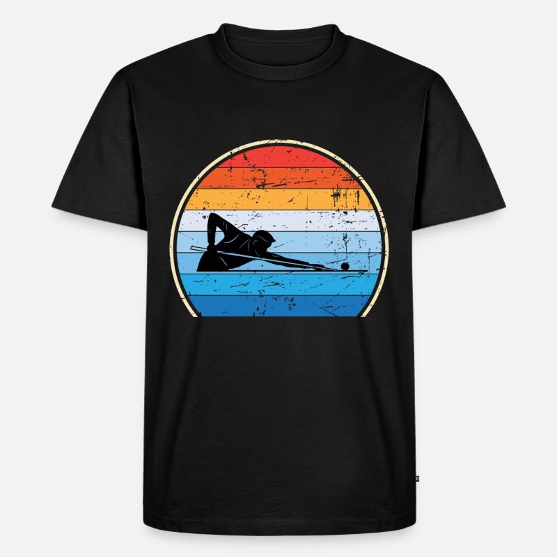 Retro Billard Snooker Pool Billard - Männer Premium Bio T-Shirt - Schwarz