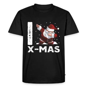 J'adore Noël tamponner le père Noël - T-shirt Premium bio Homme - noir - Devant - Nico (187cm)