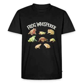 Frog Whisperer, Animal Lover Gift, Funny Shirt, - Men's Premium Organic T-Shirt - black - Front - Nico (187cm)