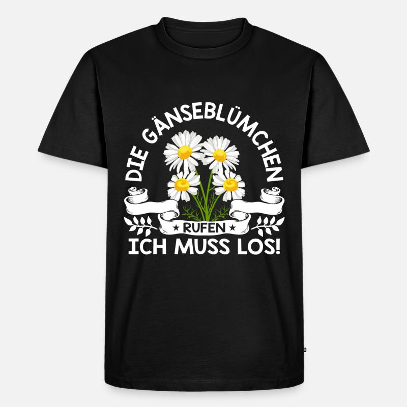 Gänseblümchen rufen Maßliebchen Blume - Männer Premium Bio T-Shirt - Schwarz
