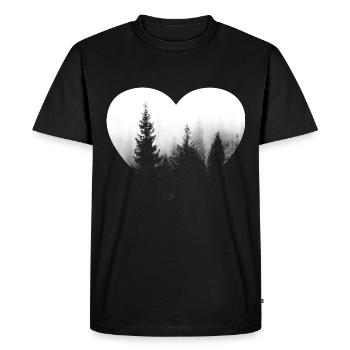 Heart - Trees - (2) - Men's Premium Organic T-Shirt - black - Front - Nico (187cm)
