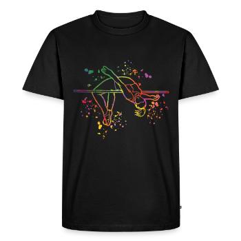 Saut en hauteur Aquarelle Saut en hauteur - T-shirt Premium bio Homme - noir - Devant - Nico (187cm)