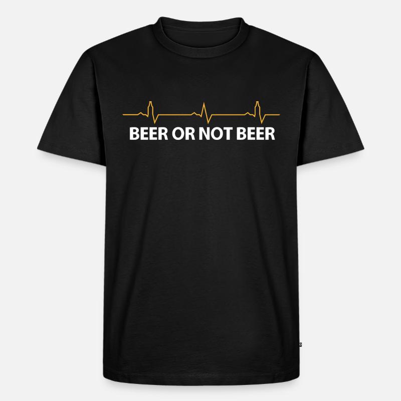 Bier oder kein Bier - Männer Premium Bio T-Shirt - Schwarz