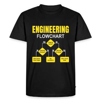 Engineering Flowchart Engineer - Men's Premium Organic T-Shirt - black - Front - Nico (187cm)