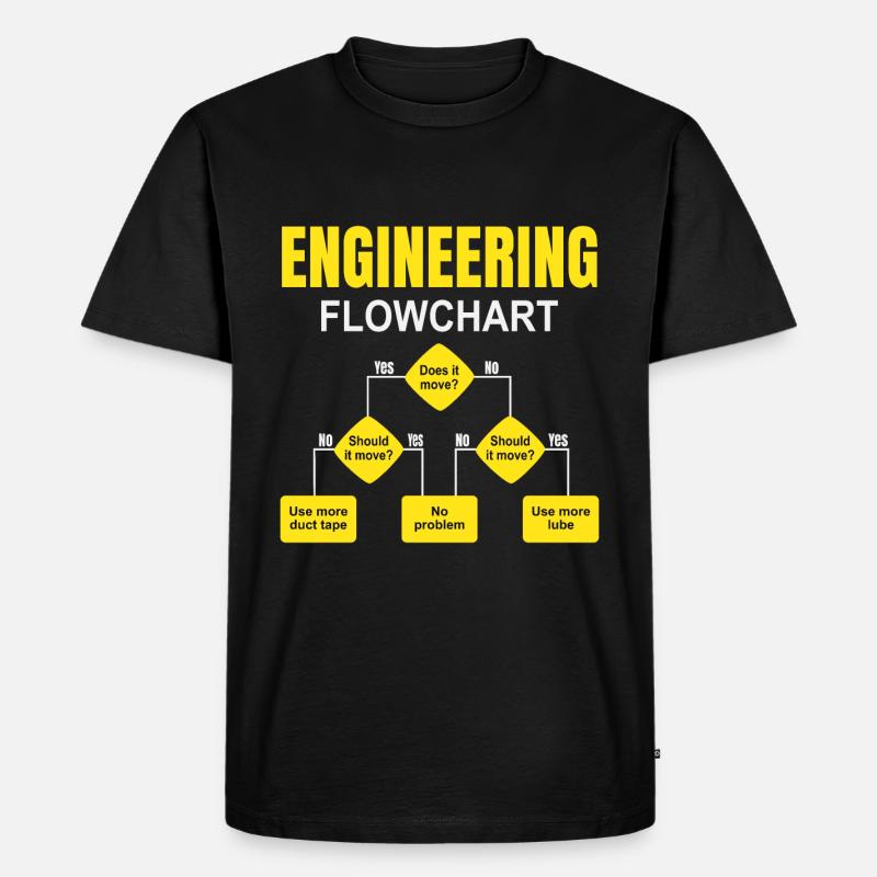 Engineering Flowchart Engineer - Men's Premium Organic T-Shirt - black