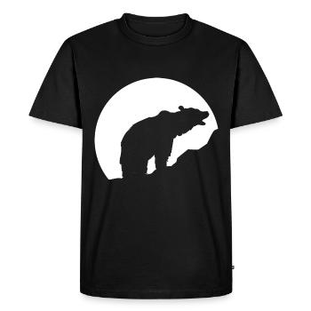 Moon - Bear - (2) - Men's Premium Organic T-Shirt - black - Front - Nico (187cm)