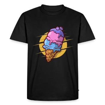 Crème glacée aux bleuets - T-shirt Premium bio Homme - noir - Devant - Nico (187cm)
