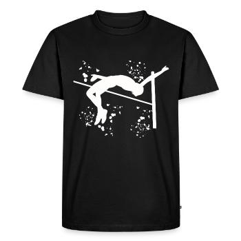 Saut en hauteur Aquarelle Saut en hauteur - T-shirt Premium bio Homme - noir - Devant - Nico (187cm)