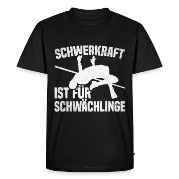 Saut en hauteur - La gravité est pour les faibles - T-shirt Premium bio Homme - noir - Devant - Nico (187cm)