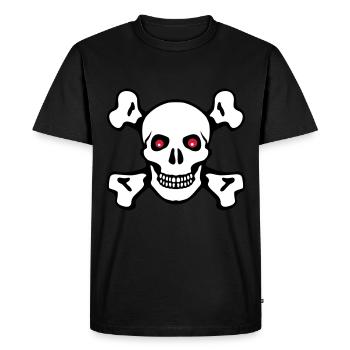Pirate skull - Men's Premium Organic T-Shirt - black - Front - Nico (187cm)