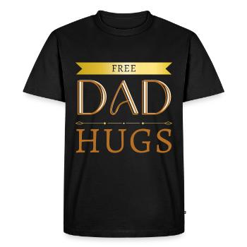 Free Dad Hugs - Men's Premium Organic T-Shirt - black - Front - Nico (187cm)