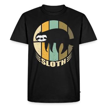 Idée cadeau drôle paresseux rétro paresseux - T-shirt Premium bio Homme - noir - Devant - Nico (187cm)