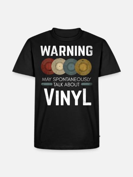 Platesamler vinyl vintage plate - Premium økologisk T-skjorte for menn - svart