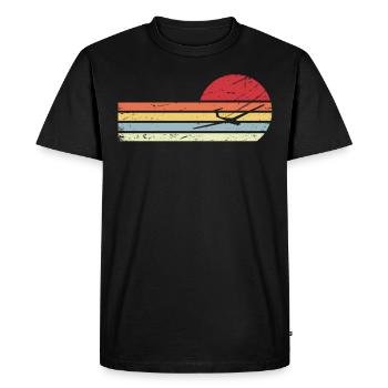Lignes Soleil et Rétro - Planeur - - T-shirt Premium bio Homme - noir - Devant - Nico (187cm)