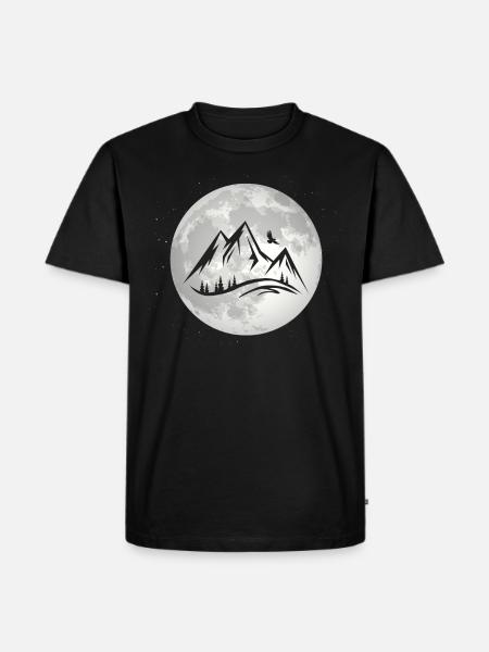 Full Moon - Mountain - - Men's Premium Organic T-Shirt - black