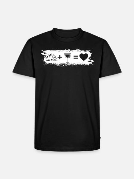 Grunge Rectangle - Heart - Wine - Mountain - - Men's Premium Organic T-Shirt - black