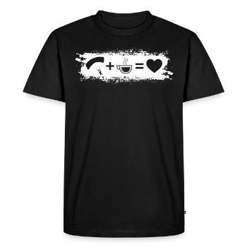 Grunge Rectangle - Heart - Coffee - Paragliding - Men's Premium Organic T-Shirt - black - Front - Nico (187cm)
