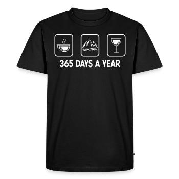 365 jours par an - Vin - Montagne - - T-shirt Premium bio Homme - noir - Devant - Nico (187cm)