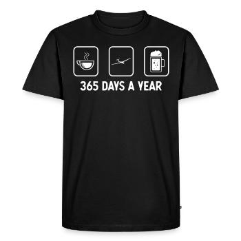 365 jours par an - bière - planeur - - T-shirt Premium bio Homme - noir - Devant - Nico (187cm)