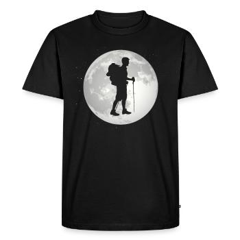 Full Moon - Hiking - - Men's Premium Organic T-Shirt - black - Front - Nico (187cm)