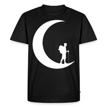 Crescent Moon - Hiking - - Men's Premium Organic T-Shirt - black - Front - Nico (187cm)