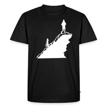 Mountain - Hiking - (23) - Men's Premium Organic T-Shirt - black - Front - Nico (187cm)