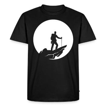 Moon - Hiking - (4) - Men's Premium Organic T-Shirt - black - Front - Nico (187cm)