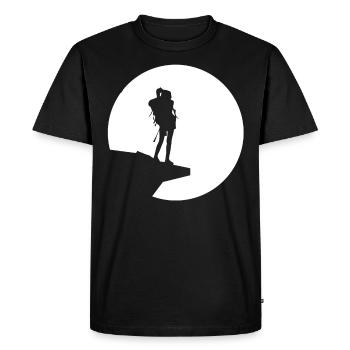 Moon - Hiking - (9) - Men's Premium Organic T-Shirt - black - Front - Nico (187cm)