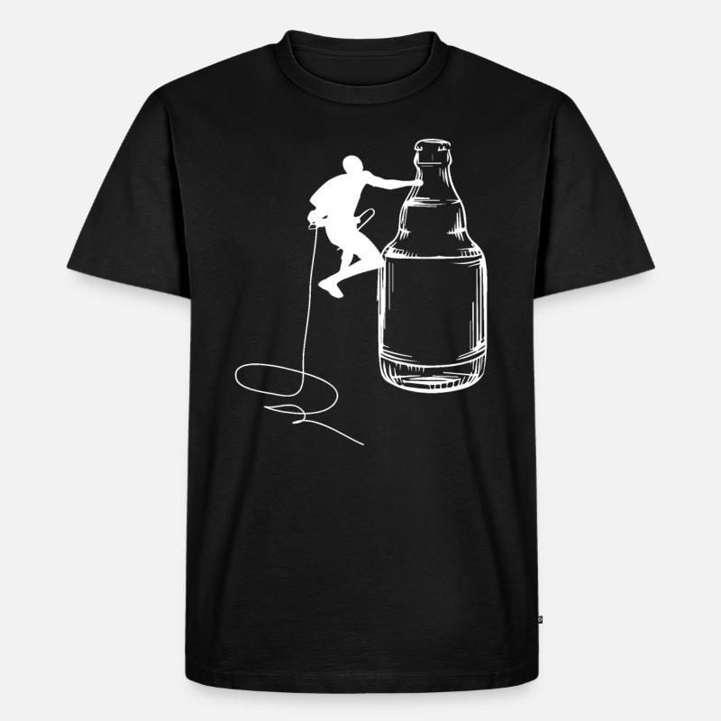 Bier - Klettern - - Männer Premium Bio T-Shirt - Schwarz