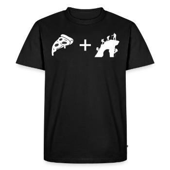 Pizza - Climbing - - Men's Premium Organic T-Shirt - black - Front - Nico (187cm)