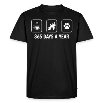 365 days a year - Dog paw - Climbing - - Men's Premium Organic T-Shirt - black - Front - Nico (187cm)