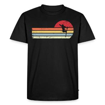 Lignes soleil et rétro - Ski - - T-shirt Premium bio Homme - noir - Devant - Nico (187cm)
