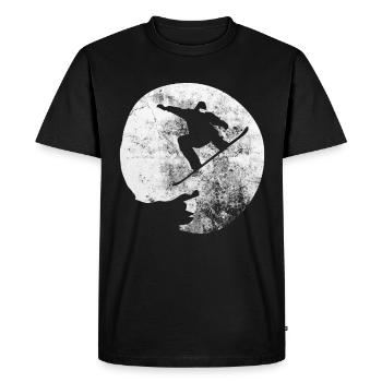 Moon - Snowboarding - (2) - Men's Premium Organic T-Shirt - black - Front - Nico (187cm)