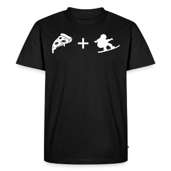 Pizza - Snowboarding - - Men's Premium Organic T-Shirt - black - Front - Nico (187cm)