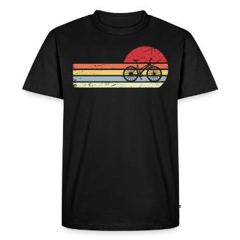 Soleil et lignes rétro - Cyclisme - - T-shirt Premium bio Homme - noir - Devant - Nico (187cm)