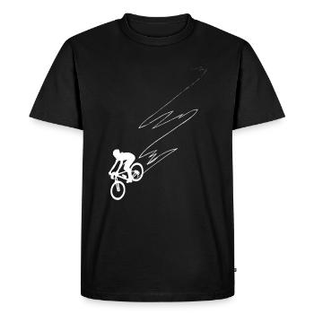 Curve Line - Cycling - (2) - Men's Premium Organic T-Shirt - black - Front - Nico (187cm)