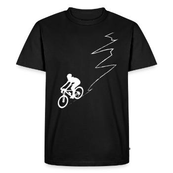 Curve Line - Cycling - (5) - Men's Premium Organic T-Shirt - black - Front - Nico (187cm)