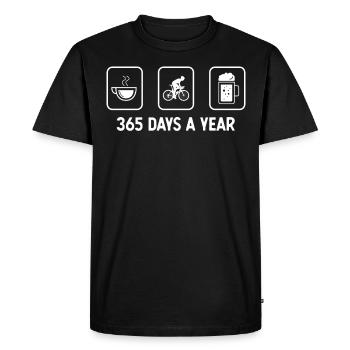 365 jours par an - bière - homme à vélo - - T-shirt Premium bio Homme - noir - Devant - Nico (187cm)