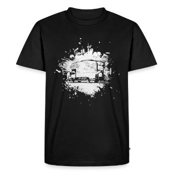 Splashing water - Camping Van - - Men's Premium Organic T-Shirt - black - Front - Nico (187cm)