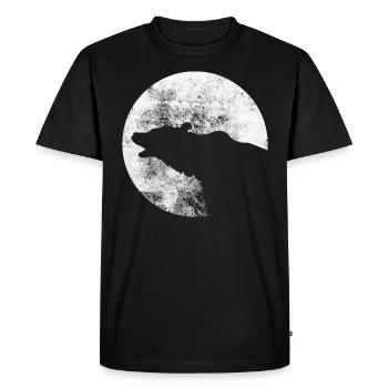 Moon - Bear - (2) - Men's Premium Organic T-Shirt - black - Front - Nico (187cm)
