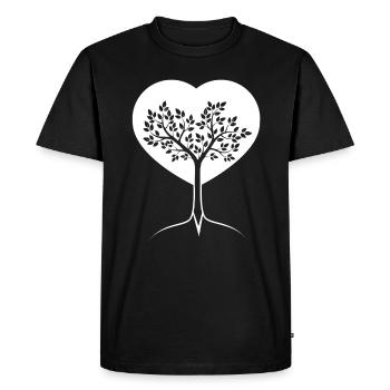 Heart - Tree - (2) - Men's Premium Organic T-Shirt - black - Front - Nico (187cm)