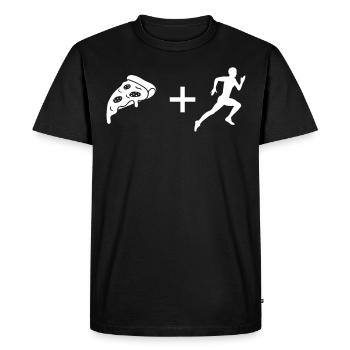 Pizza - Course à pied - - T-shirt Premium bio Homme - noir - Devant - Nico (187cm)