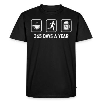 365 days a year - Beer - Running for women - - Men's Premium Organic T-Shirt - black - Front - Nico (187cm)